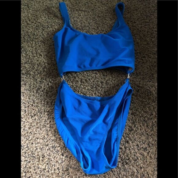 24-Sirena Concepts blue Bathing suit with metal side decor - Picture 1 of 8